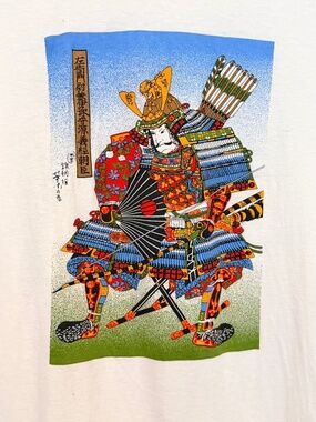 Japanese Samurai Graphic T-Shirt White / Warrior Art Tee